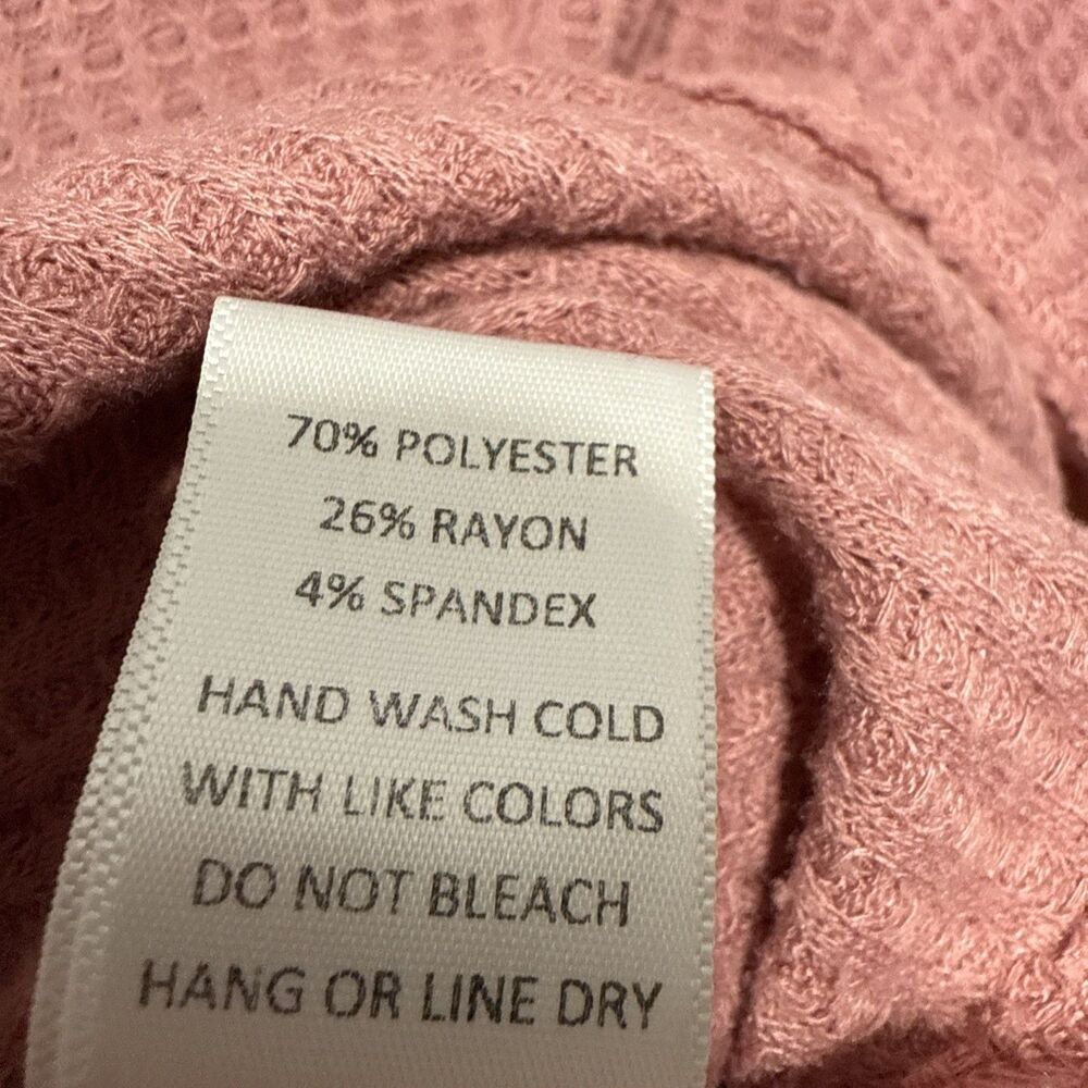 Sadie & Sage Women’s Waffle Knit Boxy Peplum Blouse Top Medium Pink - Picture 14 of 14
